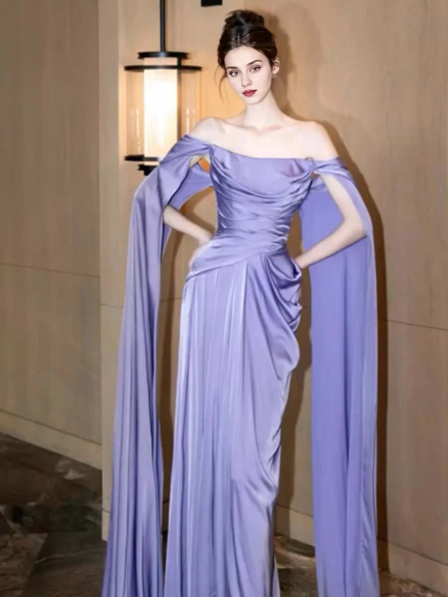 Weitese Formal Women's Dresses Off The Shoulder Purple A Line Long Prom Dress Birthday Party Dress Prom Dresses Stores