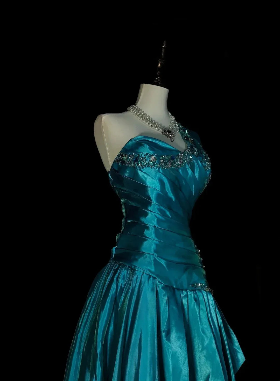 Opulent A-Line One Shoulder Sleeveless Zip Back Floor-Length Evening Gown