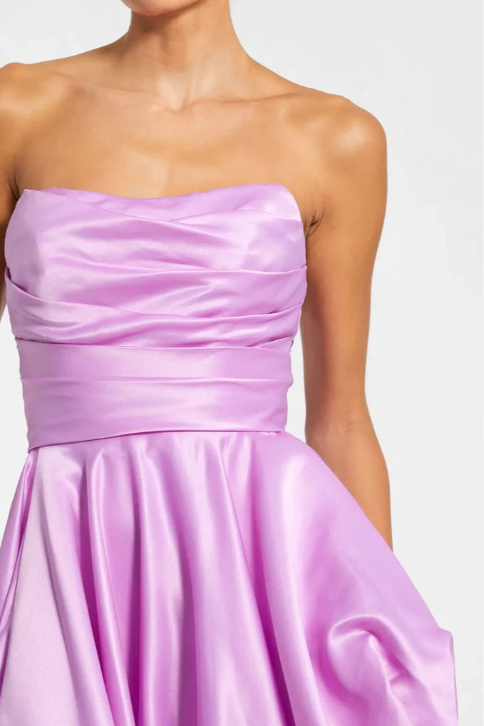 Trendy A-Line/Princess Strapless Sleeveless Zipper Up Sweep/Brush Train Prom Dress