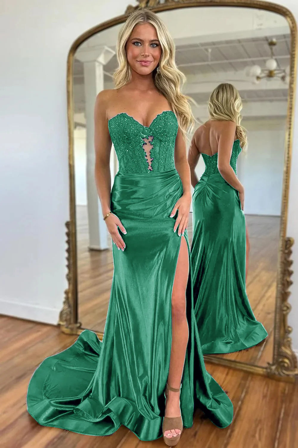 Sweetheart Hollow Out Beading Prom Dress