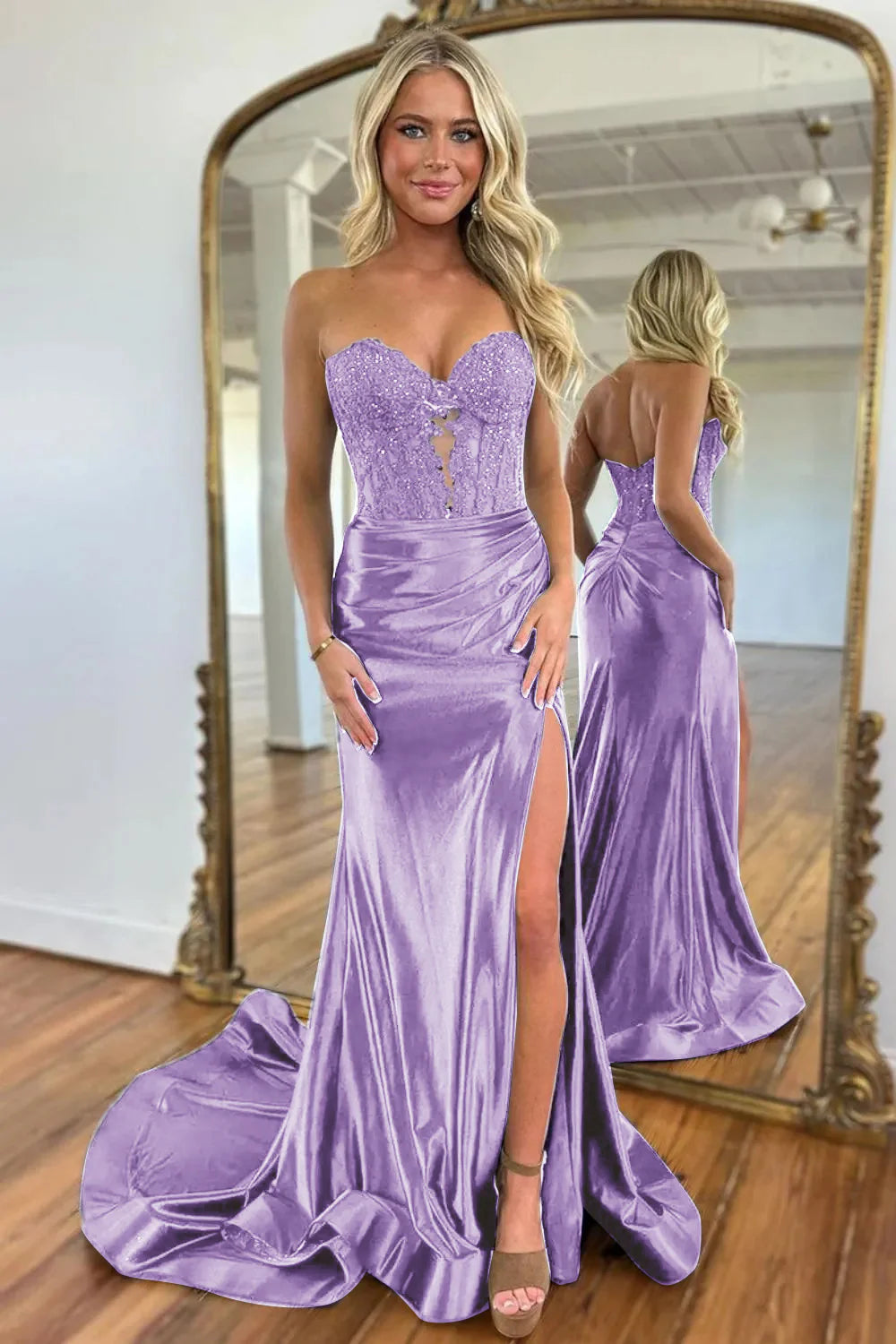 Sweetheart Hollow Out Beading Prom Dress