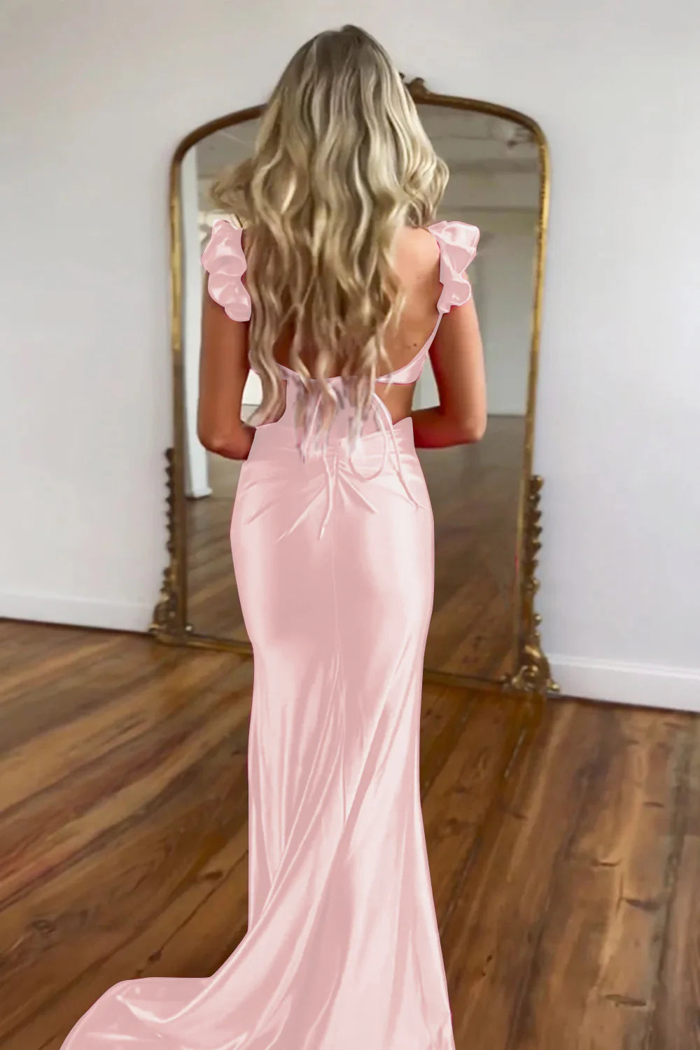 Vestido de fiesta de sirena con escote en forma de corazón y aberturas