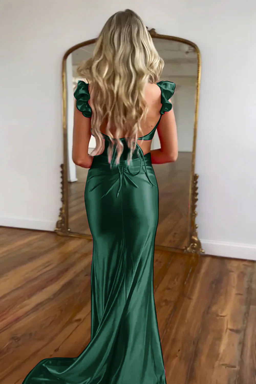 Vestido de fiesta de sirena con escote en forma de corazón y aberturas