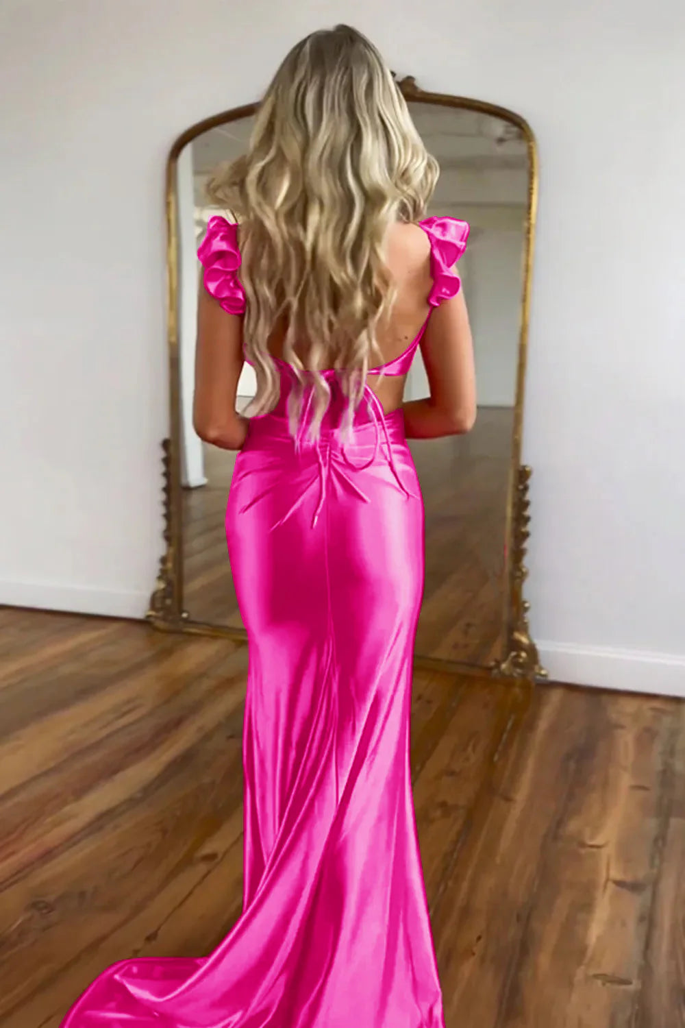 Vestido de fiesta de sirena con escote en forma de corazón y aberturas