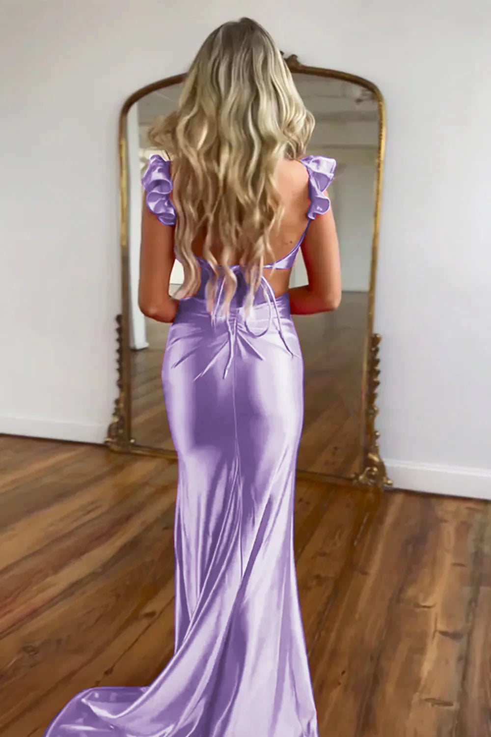 Vestido de fiesta de sirena con escote en forma de corazón y aberturas