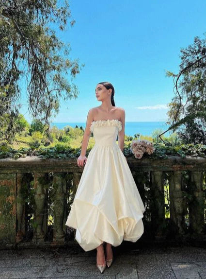 Robes de soirée Weitese, robe de soirée longue blanche sans bretelles, coupe trapèze, robes de bal, boutiques, robes formelles pour femmes 