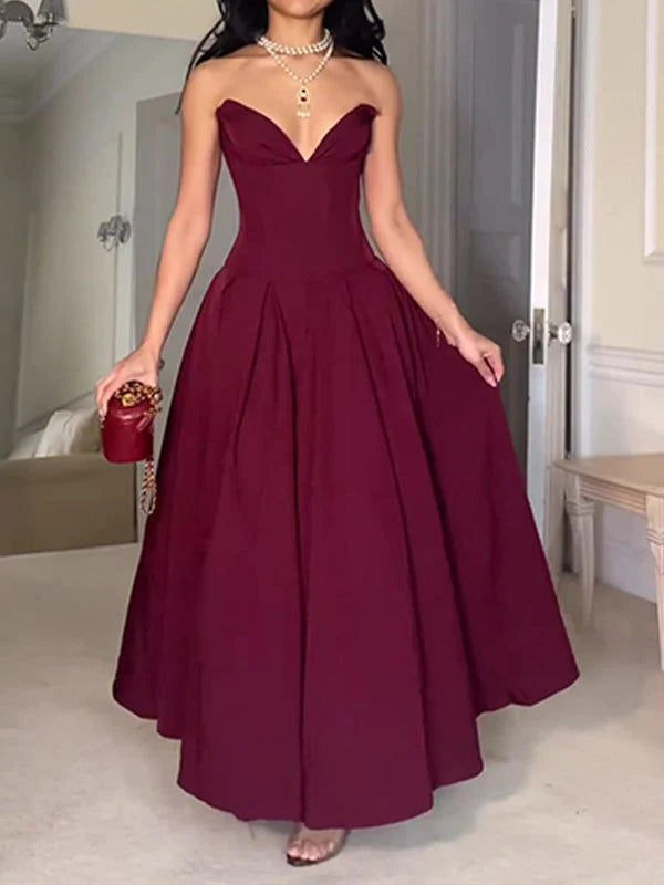 Weitese Dress Prom Dress Stores Strapless A-Line Elegant Long Party Gown Wedding Guest Dress Party Dress Formal Women's Dresses