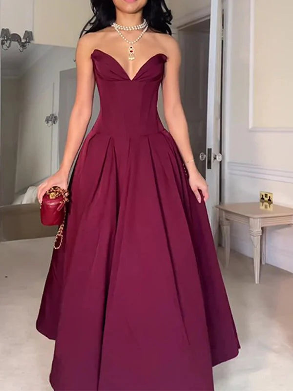Weitese Dress Prom Dress Stores Strapless A-Line Elegant Long Party Gown Wedding Guest Dress Party Dress Formal Women's Dresses