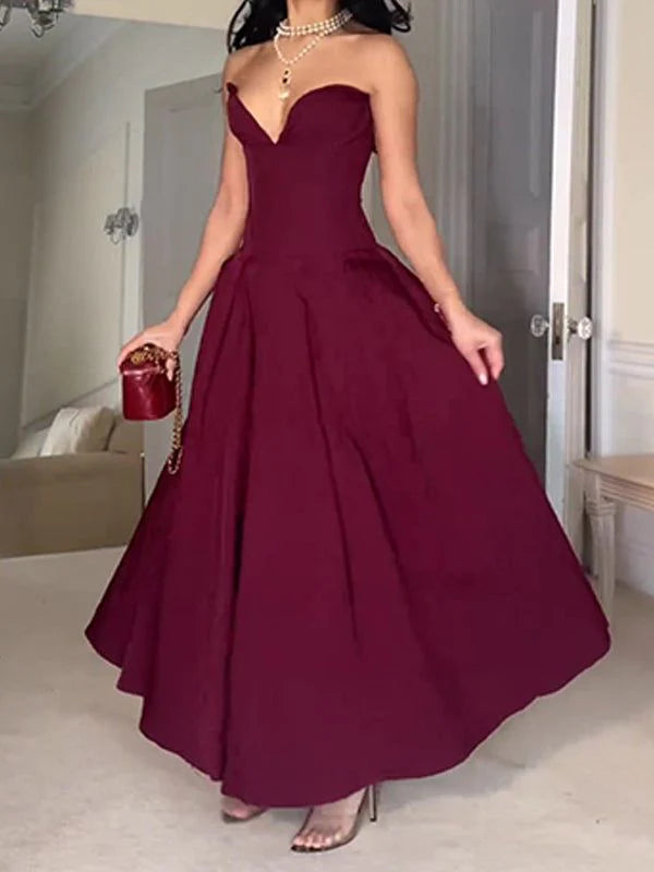 Weitese Dress Prom Dress Stores Strapless A-Line Elegant Long Party Gown Wedding Guest Dress Party Dress Formal Women's Dresses