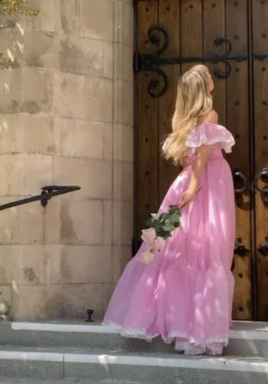 Robes de soirée Weitese, rose, épaules dénudées, coupe trapèze, robe de soirée longue et douce, robes de bal, boutiques, robes formelles pour femmes 