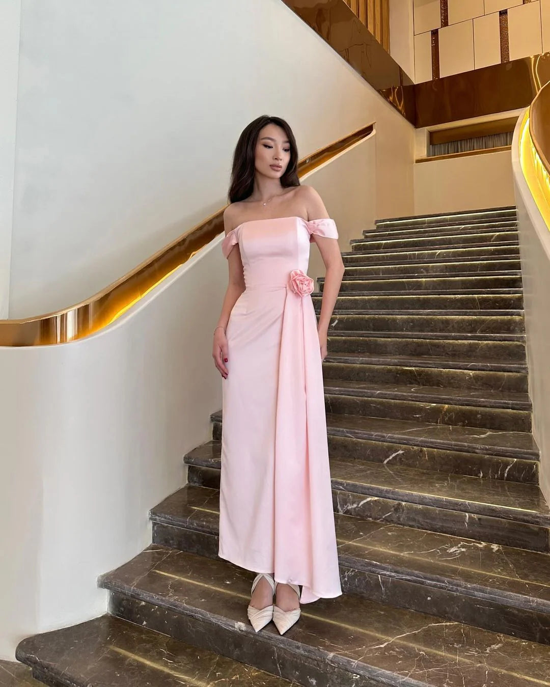 Weitese Formal Women's Dresses Off The Shoulder Pink Long Prom Dress Formal Evening Party Dress Prom Dresses Stores