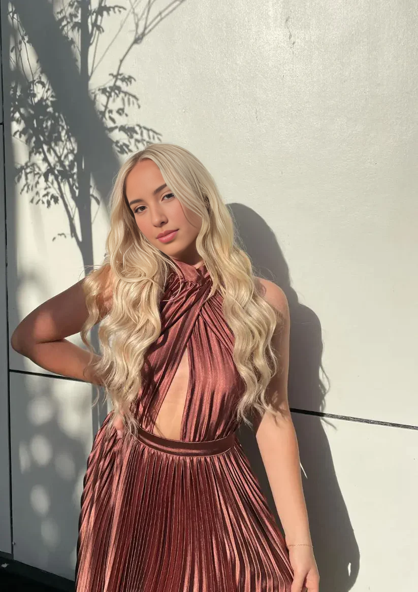 Robe de bal Weitese, élégante robe de soirée plissée trapèze, dos nu, longue 