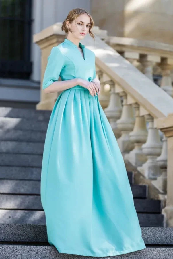 Robe longue plissée, robe de soirée, robe d'invitée de mariage, robe longue au sol, robe de demoiselle d'honneur, vêtements grande taille, robe de bal bohème 