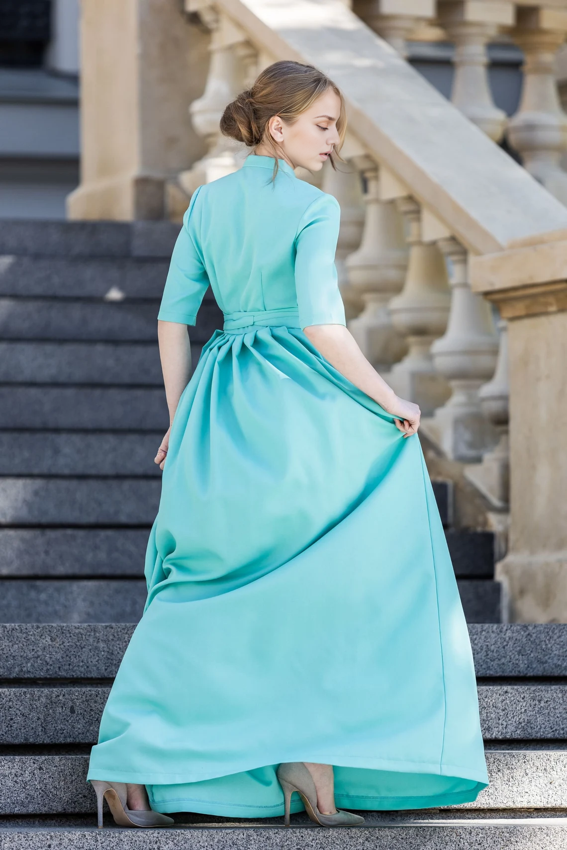Robe longue plissée, robe de soirée, robe d'invitée de mariage, robe longue au sol, robe de demoiselle d'honneur, vêtements grande taille, robe de bal bohème 