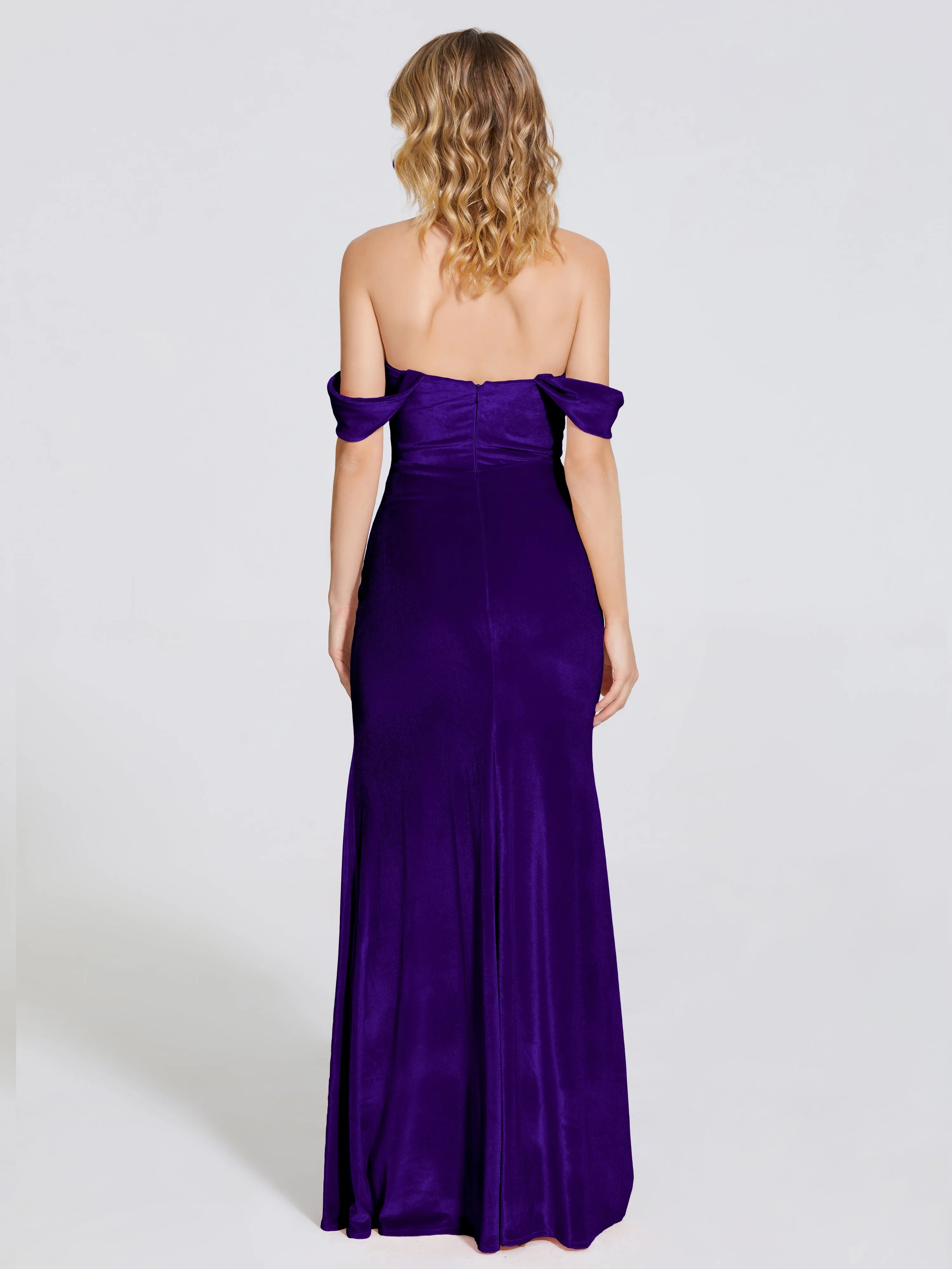 Fashion Trumpet Off Shoulder Sleeveless Backless Floor-Length Prom Dress