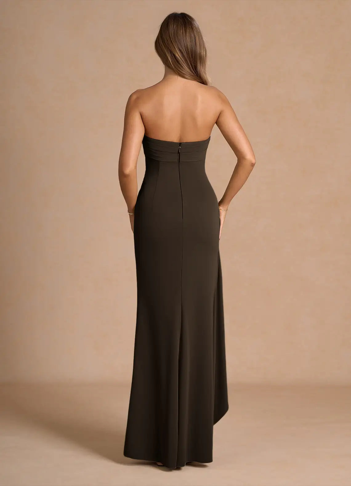 Pretty Bbodice Strapless Neck Sleeveless Backless Floor-Length Evening Dress