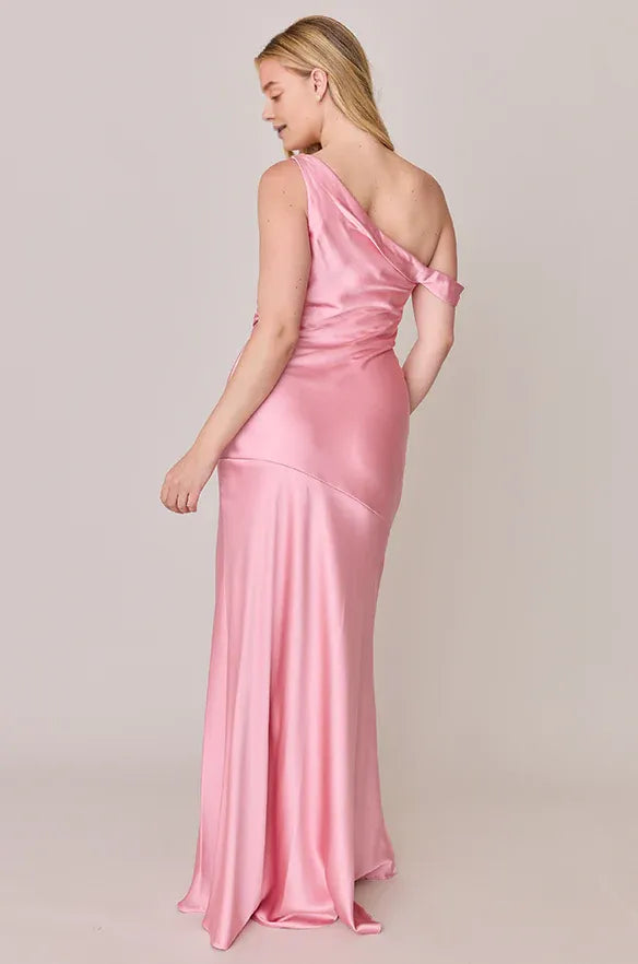 Pretty Fitted Trumpet Asymmetrical Neck Sleeveless Backless Floor-Length Prom Dress