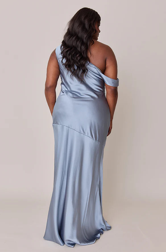 Pretty Fitted Trumpet Asymmetrical Neck Sleeveless Backless Floor-Length Prom Dress