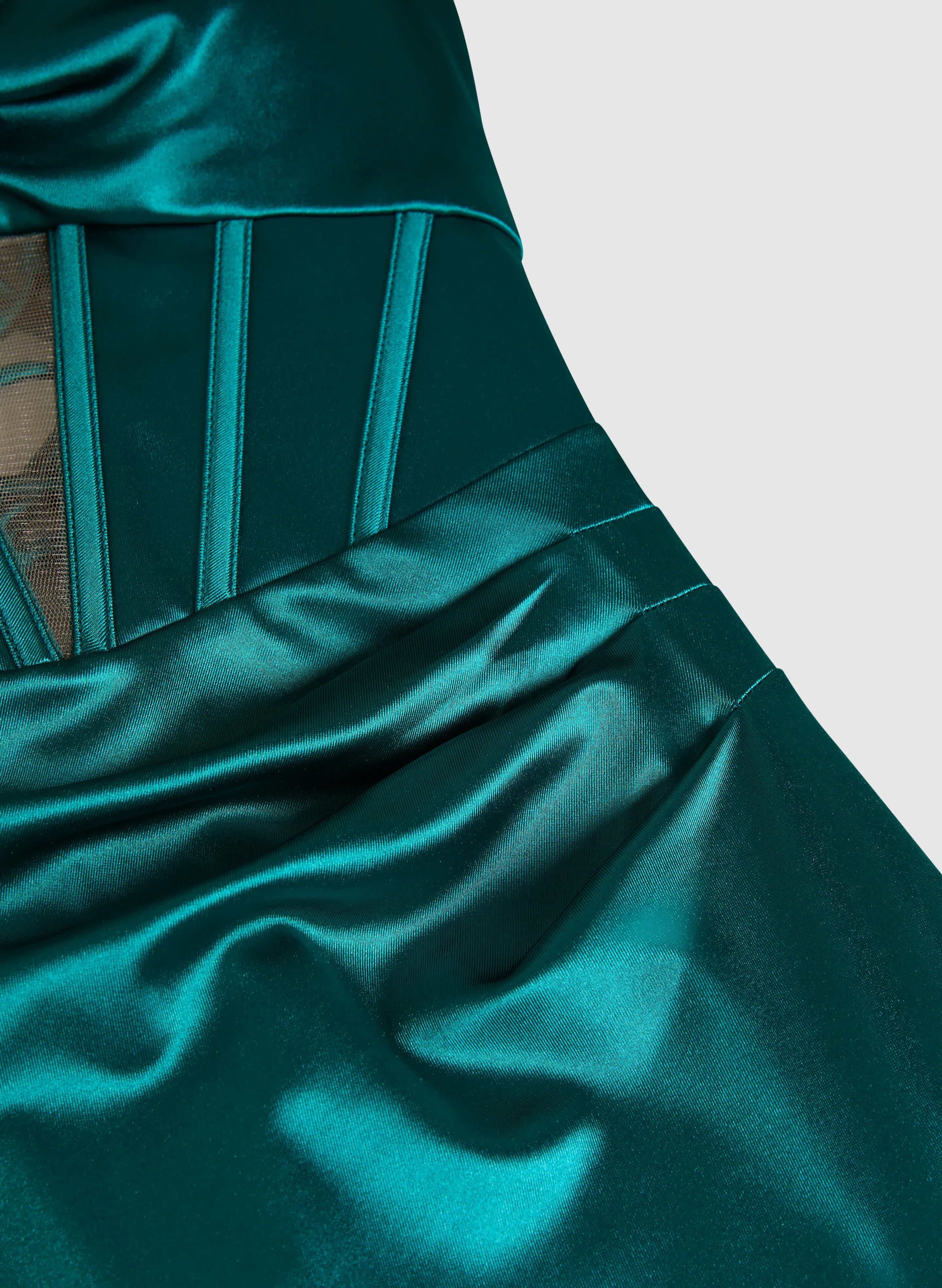 Pretty Mermaid Spaghetti Straps Sleeveless Satin Floor-Length Prom Dress