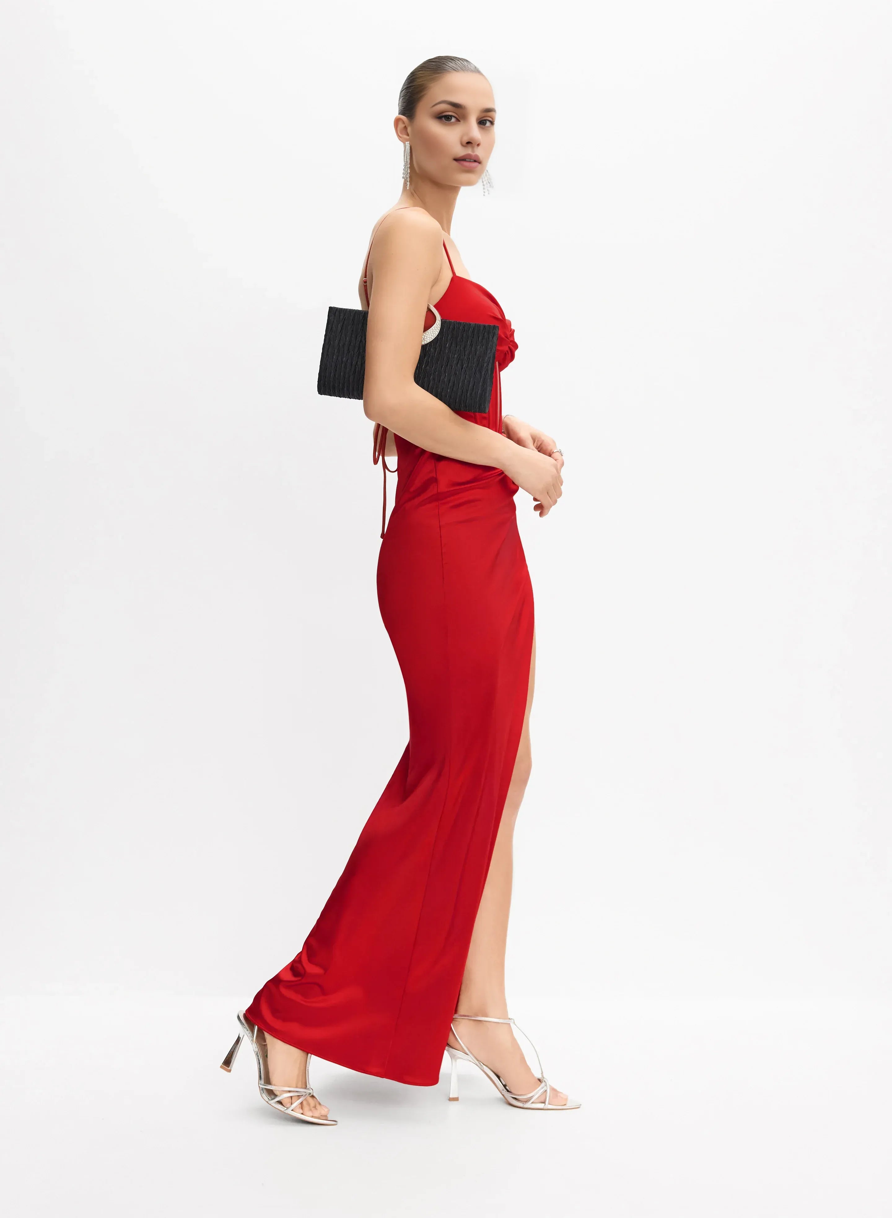 Beautiful Mermaid Spaghetti Straps Sleeveless Satin Floor-Length Prom Dress