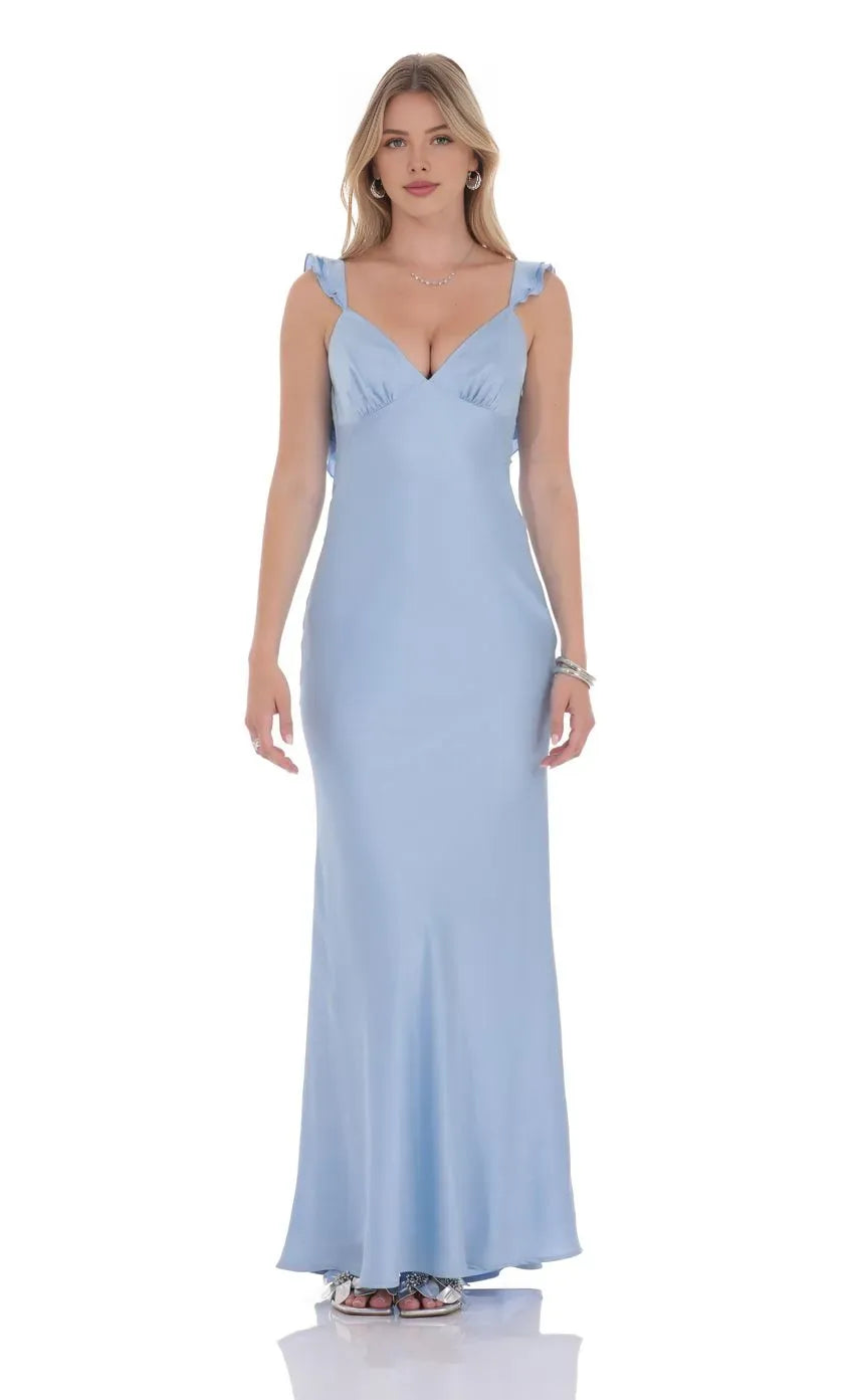 Pretty Sheath/Column V Neck Sleeveless V Back Floor-Length Prom Dress