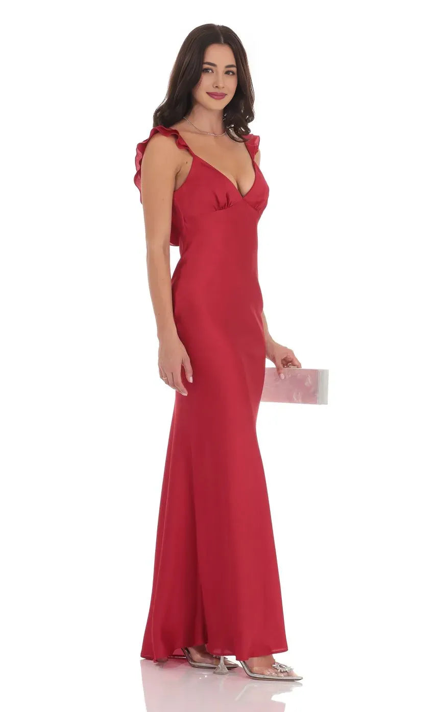 Pretty Sheath/Column V Neck Sleeveless V Back Floor-Length Prom Dress