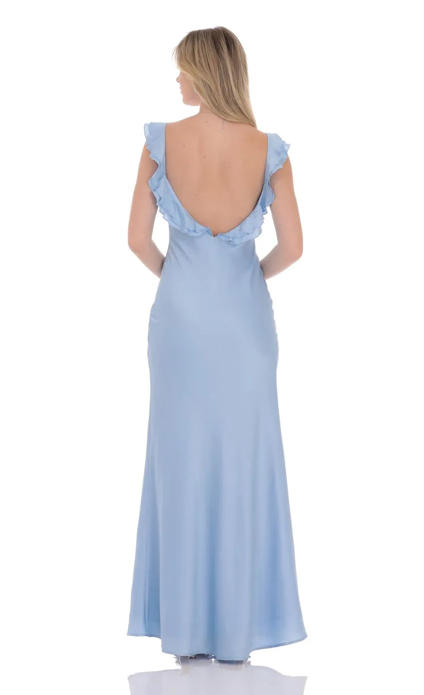 Pretty Sheath/Column V Neck Sleeveless V Back Floor-Length Prom Dress