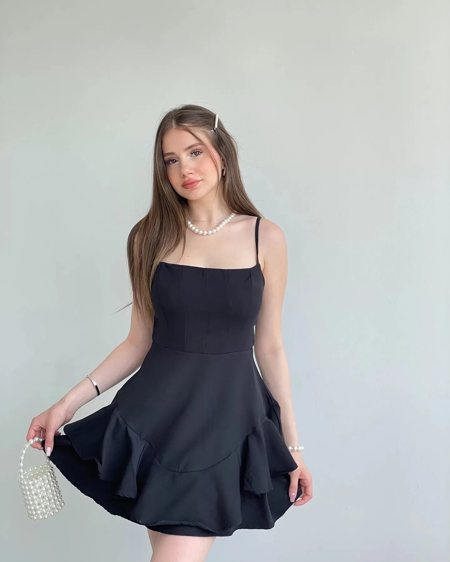 Pretty Spaghetti Straps Sleeveless A Line Satin Ruffles Short-Mini Homecoming Dress