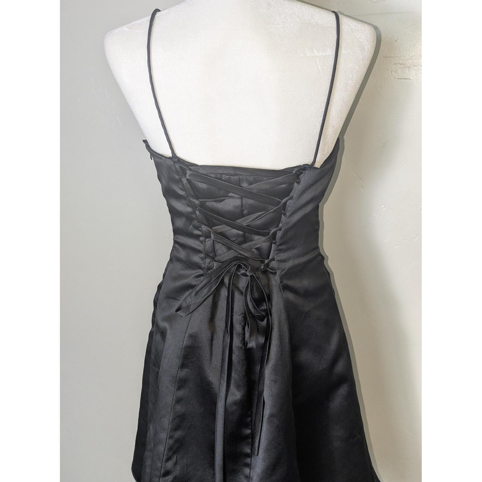 Pretty A-Line Spaghetti Strap Ruched Sequin Satin Black Short Mini Homecoming Dresses