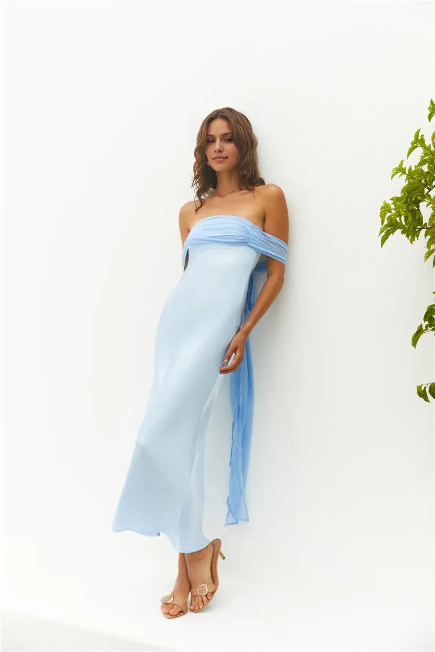 Pretty Bodice Strapless Sleeveless Backless Ankle-Length Cocktail Dress