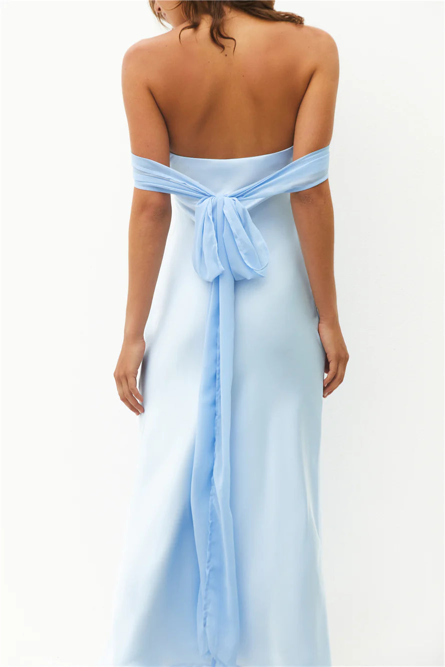 Pretty Bodice Strapless Sleeveless Backless Ankle-Length Cocktail Dress