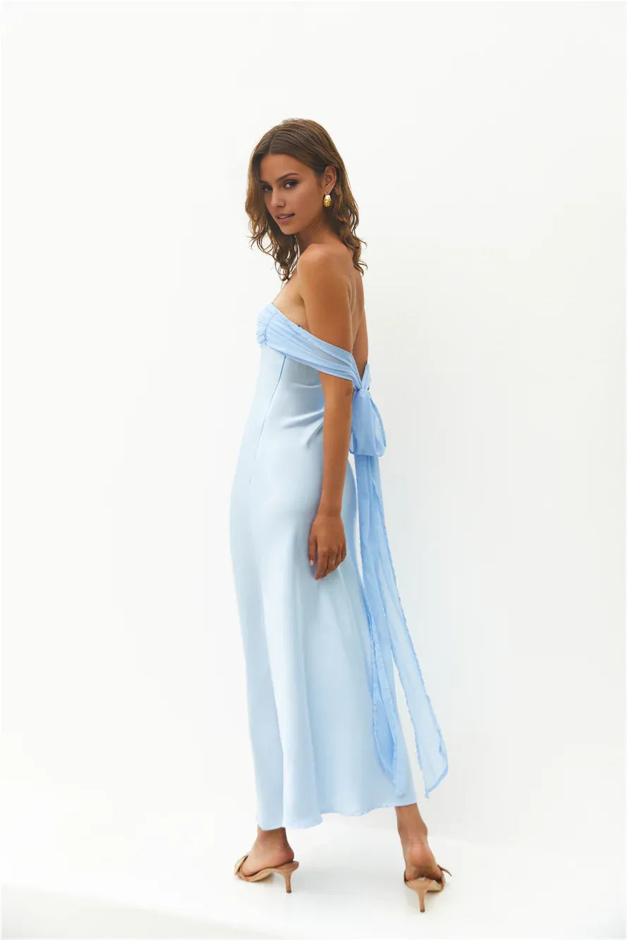 Pretty Bodice Strapless Sleeveless Backless Ankle-Length Cocktail Dress