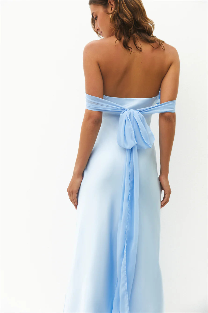 Pretty Bodice Strapless Sleeveless Backless Ankle-Length Cocktail Dress