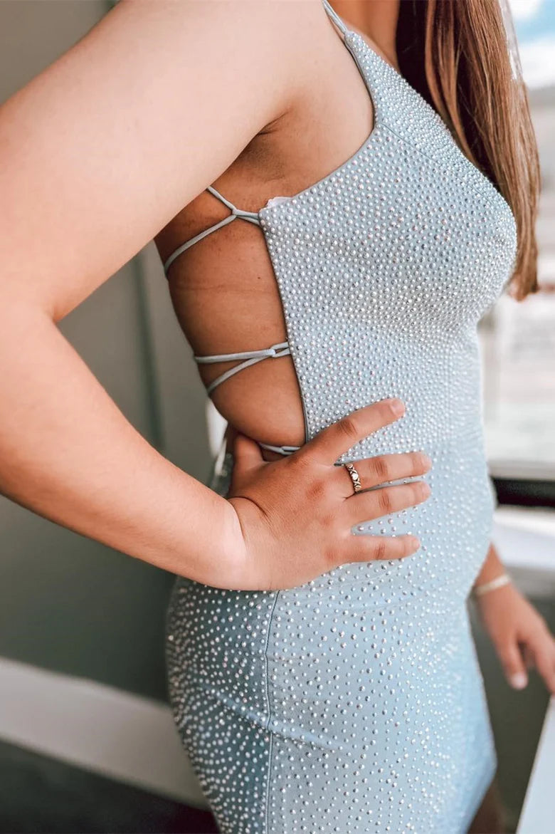 Robe de soirée à lacets et à une épaule