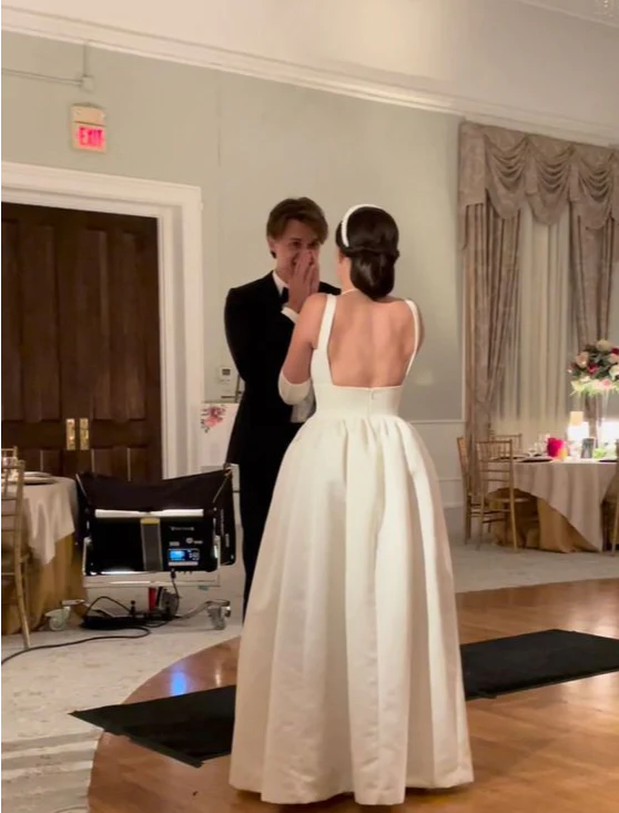 Robes de soirée Weitese, robe de bal longue blanche en satin, coupe trapèze, robes de bal, boutiques, robes formelles pour femmes 