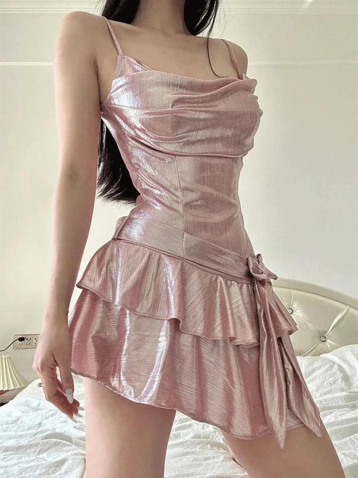 Weitese Dress Prom Dress Stores Light Pink Straps Ruffles Short Prom Dress Birthday Outfits Party Dress Formal Women's Dresses