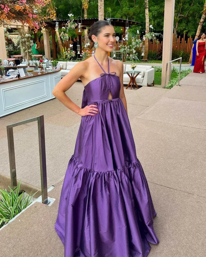 Weitese Dress Prom Dress Stores Purple Halter A-Line Formal Prom Dress Evening Dress Party Dress Formal Women's Dresses