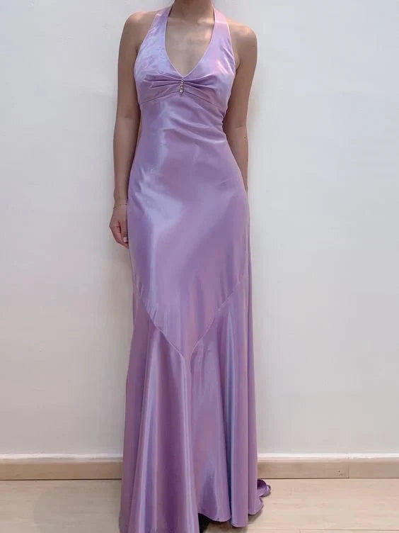 Weitese Formal Women's Dresses Purple V Neck Long Prom Dress Evening Dress Party Dress Prom Dress Store