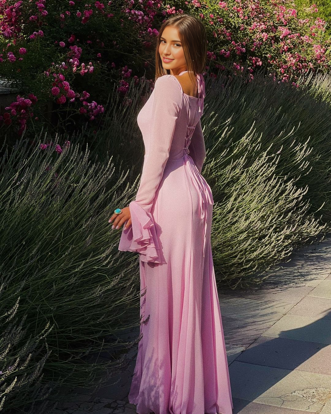 Vestidos formales Weitese para mujer, mangas largas, sirena, rosa, vestido de fiesta, vestido formal de noche, tienda de vestidos de fiesta 