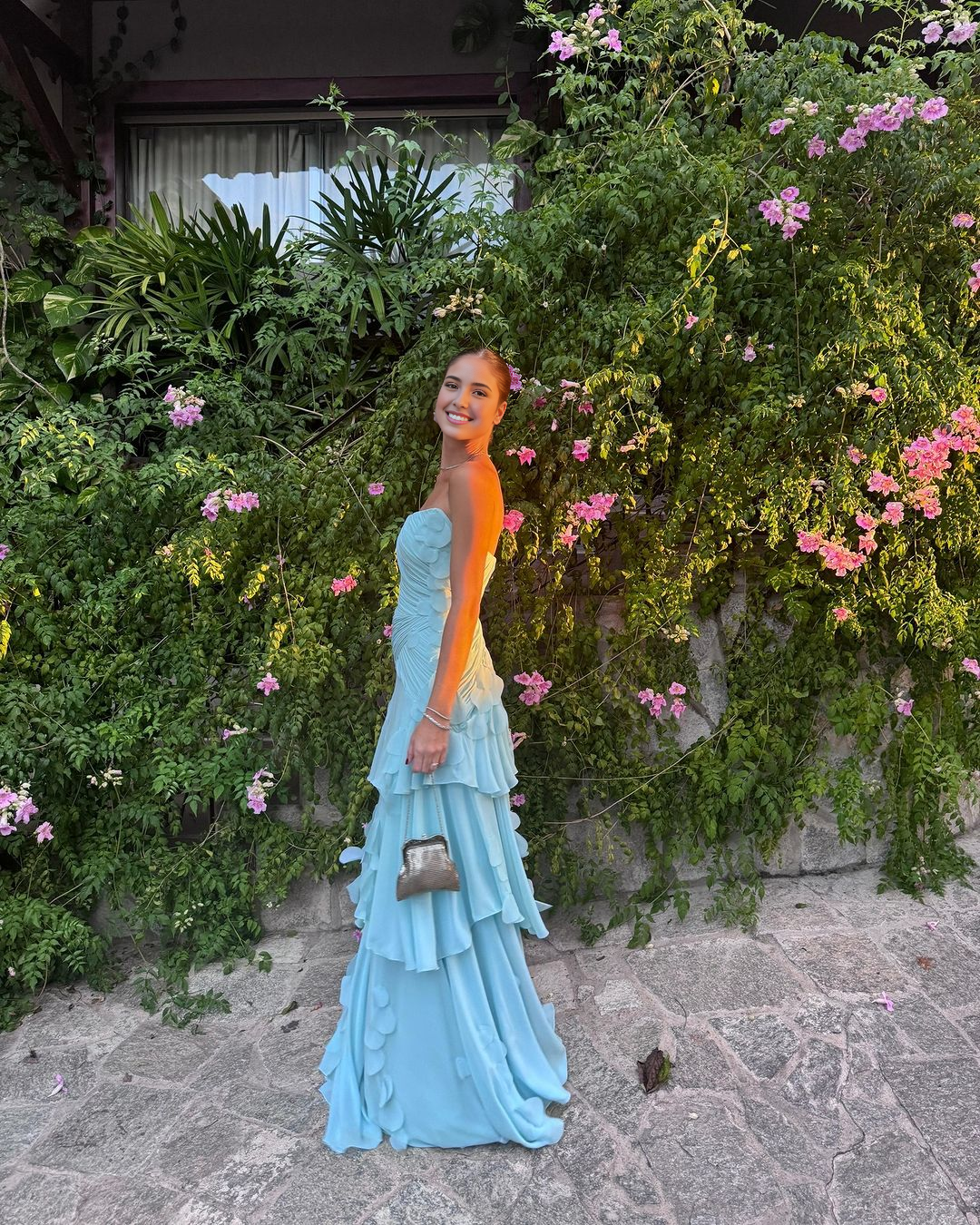 Weitese Formal Women's Dresses Blue Strapless A Line Ruffle Long Prom Dress Formal Party Gown Prom Dress Store