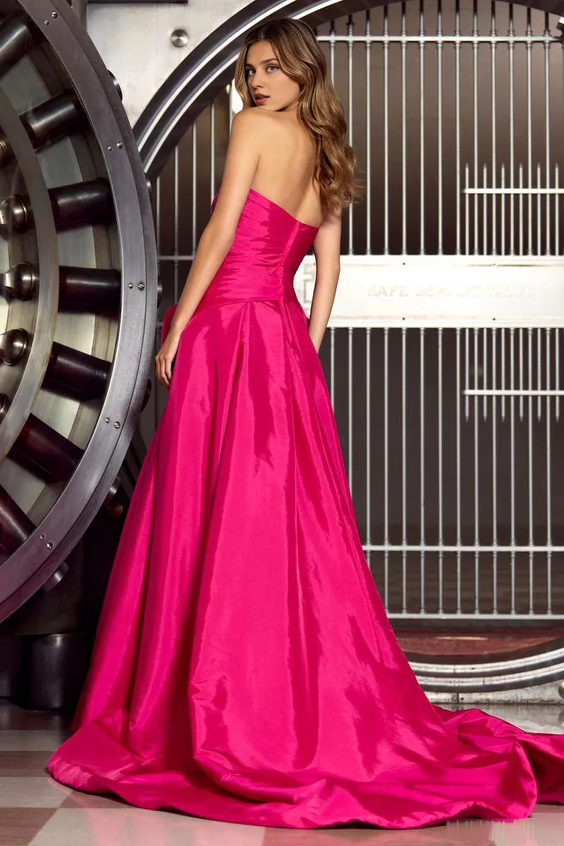 Prom Dress Stores Hot Pink High-low A-line Prom Dress Sweetheart Big Floppy Bow Off Shoulder Satin Evening Dress Formal Dress Dresses Evening Wear Formal Wear Dresses