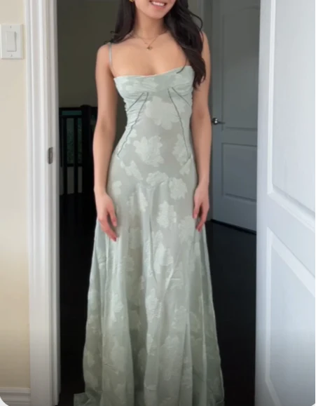 Weitese Dress Dresses Plus Size Formal Dusty Blue Spaghetti Straps A-Line Long Prom Dress Wedding Guest Dress Party Dress Formal Wear Dresses