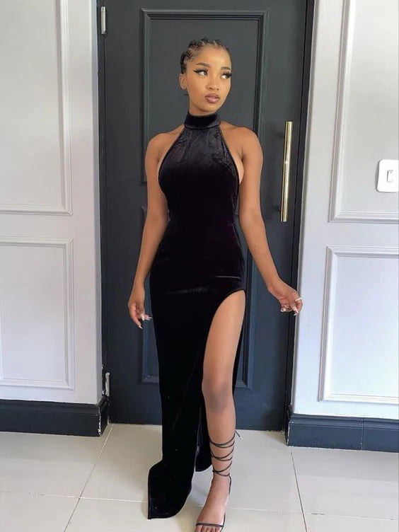 Vestidos formales Weitese para mujer, vestidos largos de fiesta de terciopelo negro, vestidos de noche formales, tiendas de vestidos de fiesta 