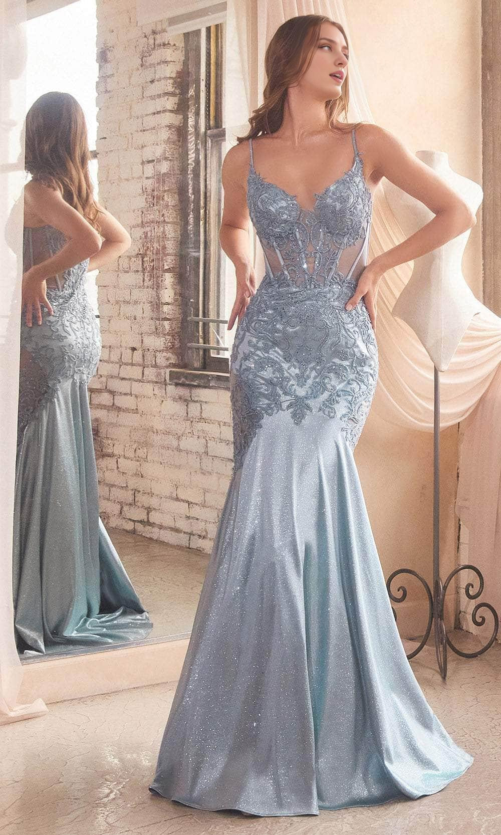 Prom Dresses Shops Evening Dress with Beaded Illusion Appliques Spaghetti Straps Floor Length Prom Gown Prom Clothing Formal Women's Dresse