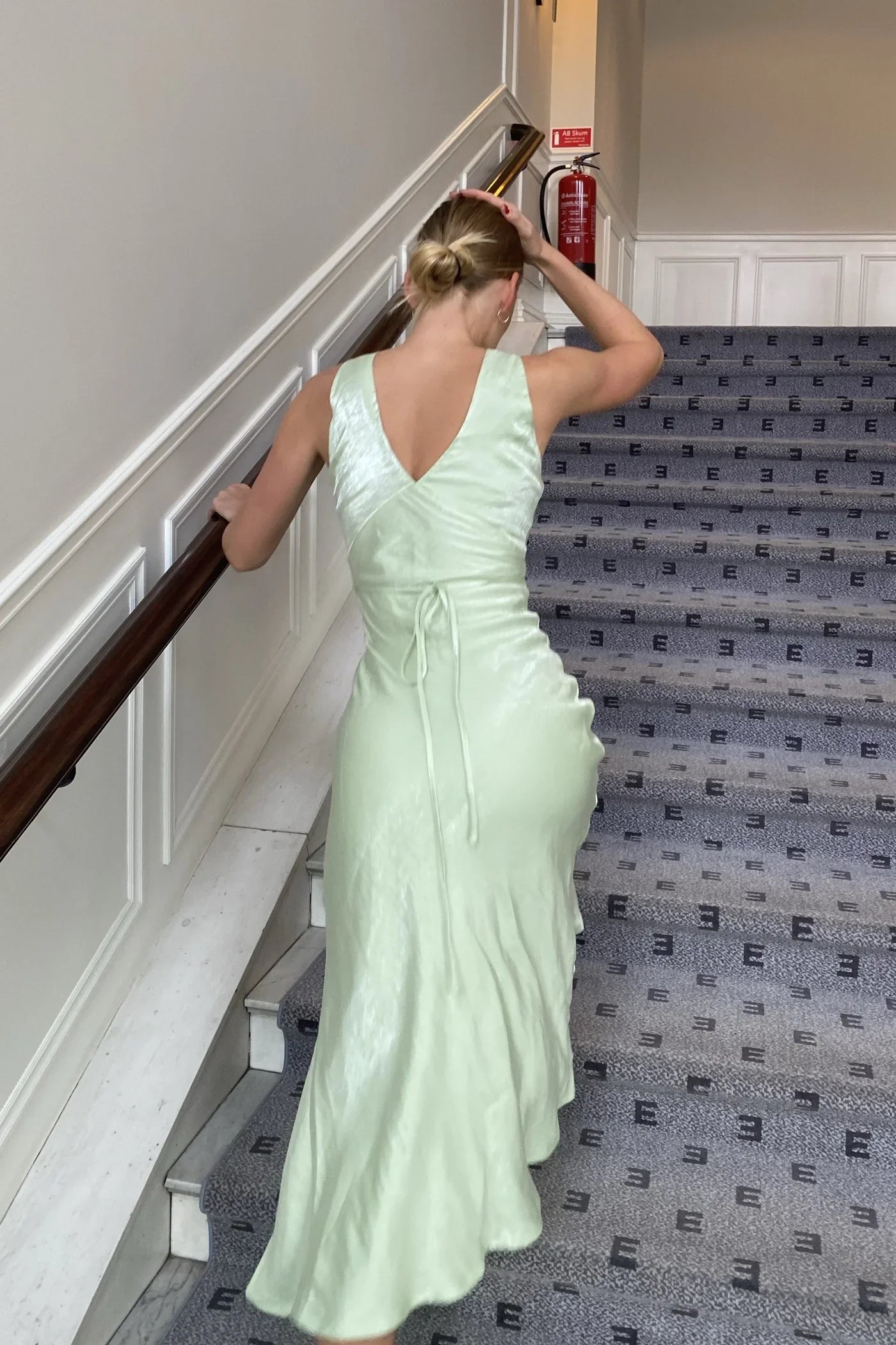 Weitese Formal Wear Dresses Sage Green V Neck Ankle Length Party Dress Wedding Guest Dress Prom Dresses Shops Formal Women's Dresses