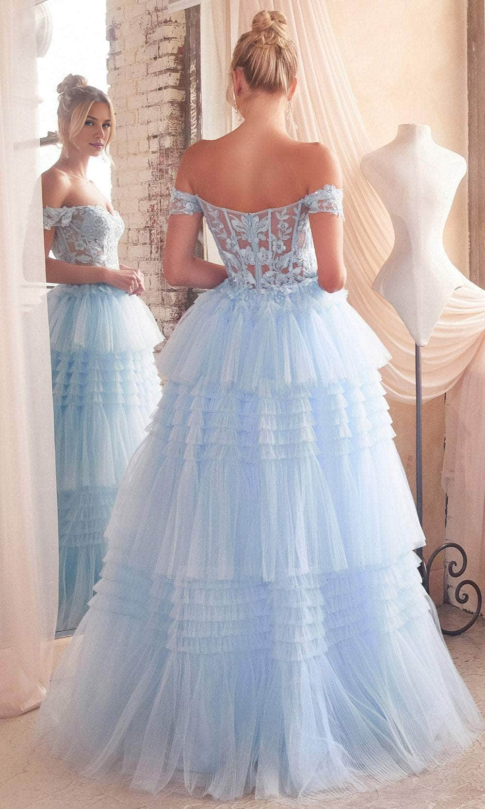 Prom Dresses Shops Off-Shoulder Corset with Embroidery Ballgown A-line Multi Layer Floor Length Tulle Prom Gown Prom Clothing Formal Women's Dresse Dress