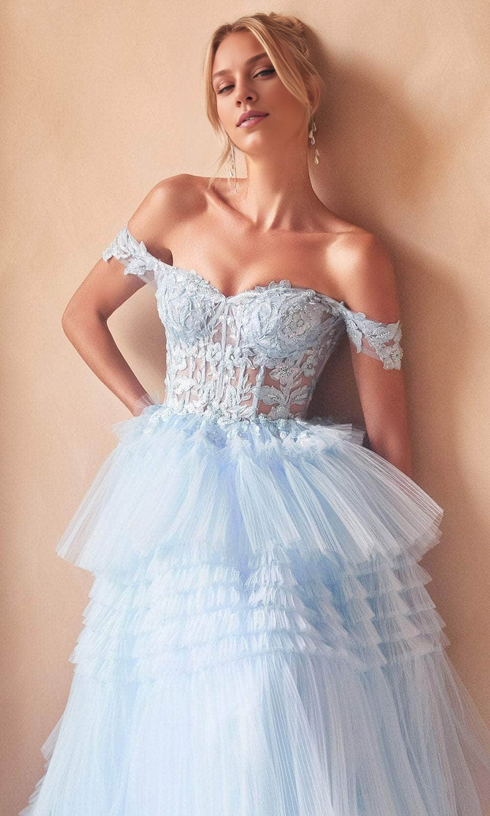 Prom Dresses Shops Off-Shoulder Corset with Embroidery Ballgown A-line Multi Layer Floor Length Tulle Prom Gown Prom Clothing Formal Women's Dresse Dress