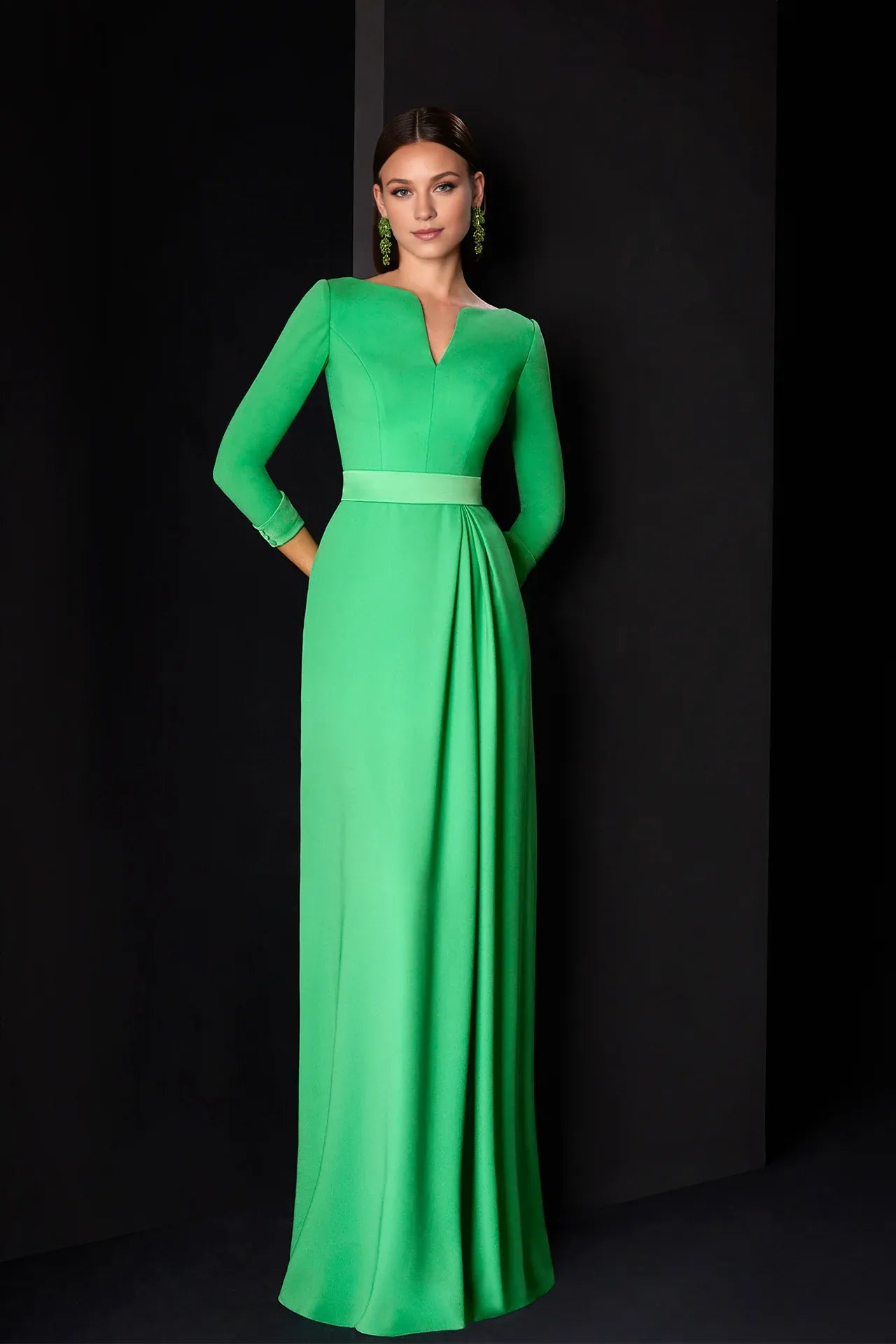 Prom Dresses Stores Evening Dress With Bateau Neckline And A-line Skirt And French Sleeves With A Turned-up Cuff Prom Dress Formal Women's Dresses