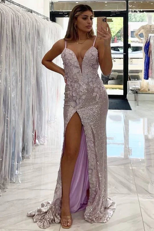 Superbe robe de bal longue sirène à paillettes