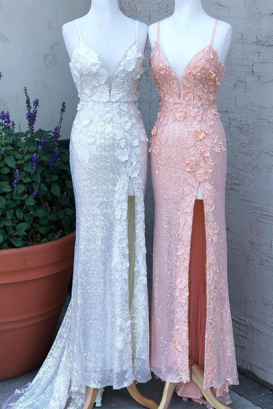 Superbe robe de bal longue sirène à paillettes